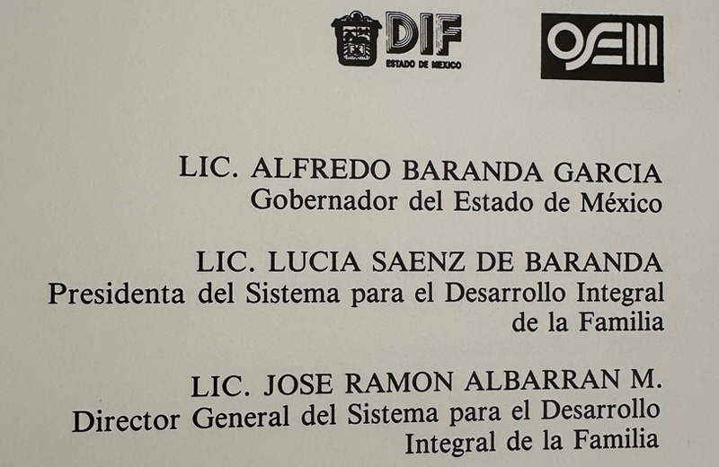 Créditos del libro conmemorativo